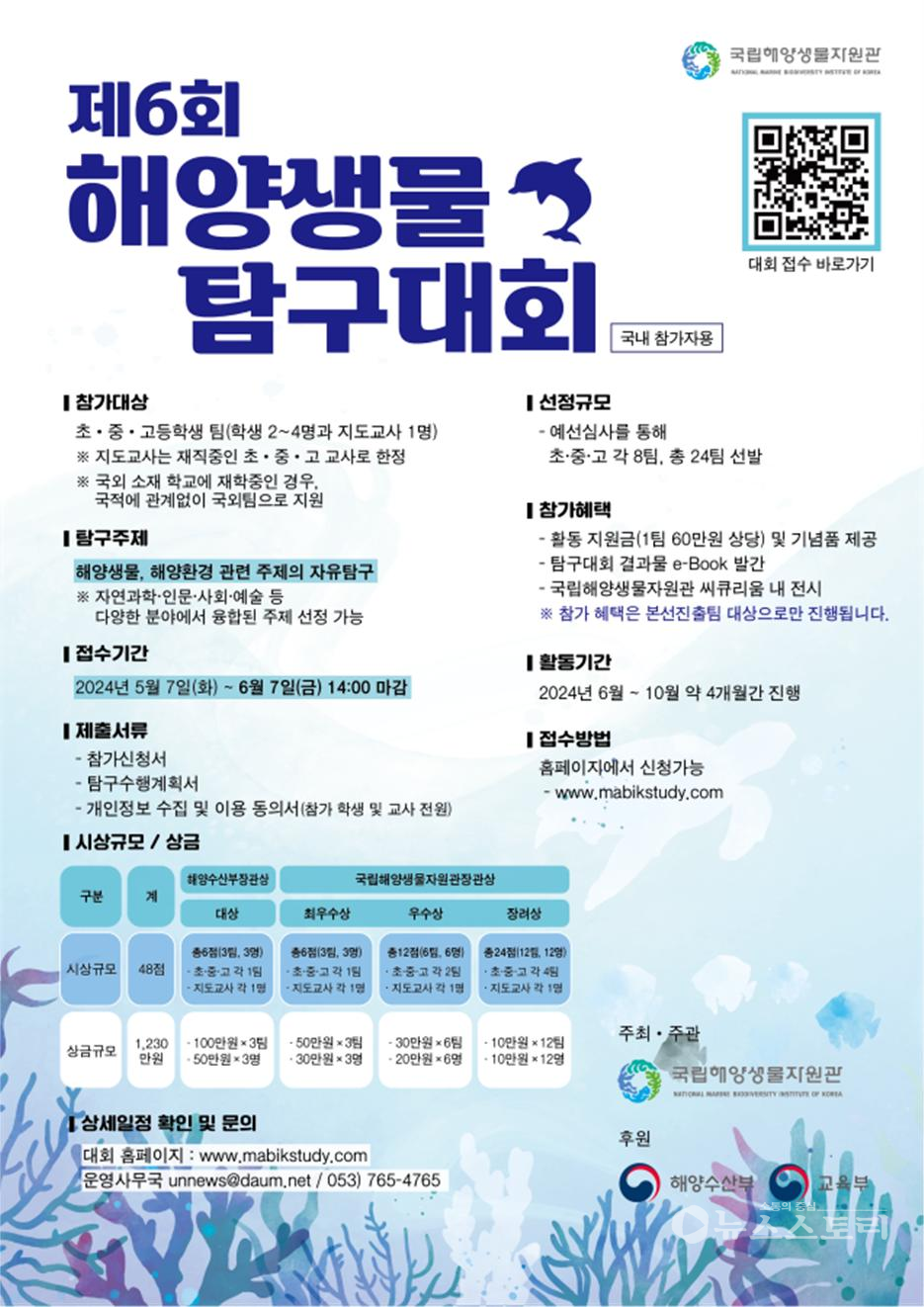 ‘제6회 해양생물 탐구대회’ 포스터. ⓒ국립해양생물자원관