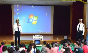 서천경찰서 18개 초교 순회 어린이 교통안전 교육